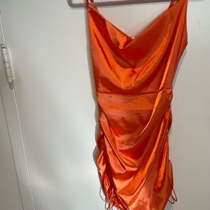 Silky orange dress